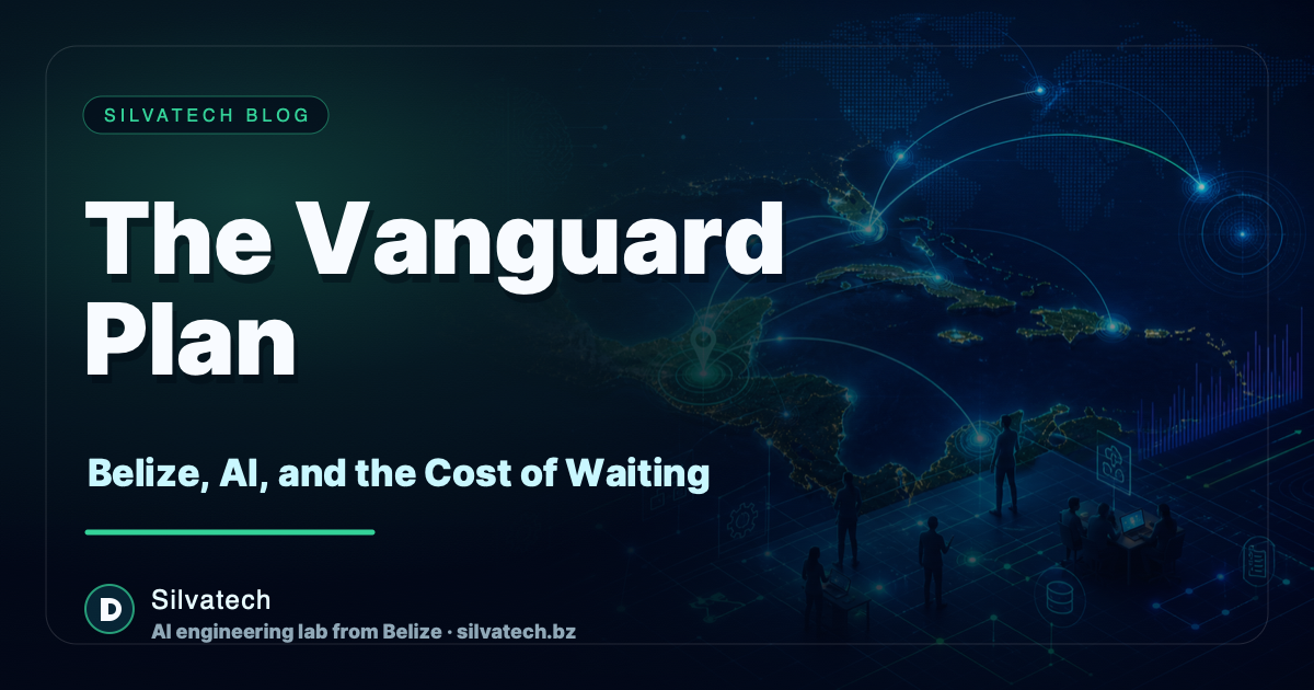 Belize shown as a regional AI network node for The Vanguard Plan Silvatech article.